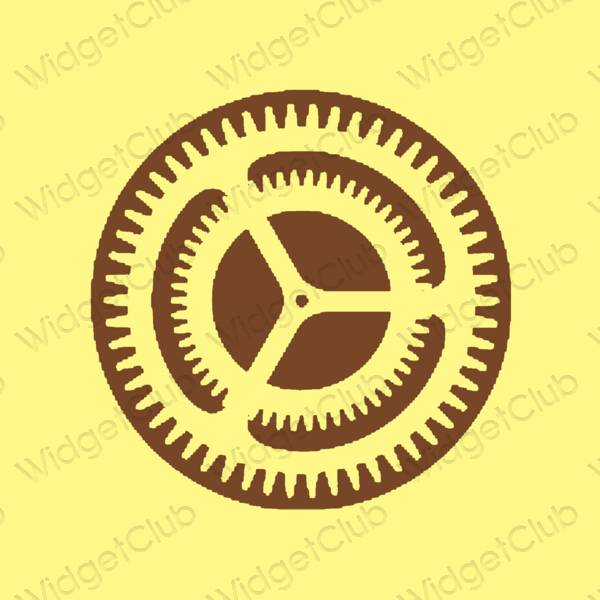 Esthétique jaune Settings icônes d'application