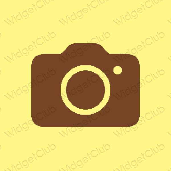 Estetické žltá Camera ikony aplikácií