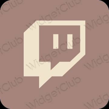 Estetski smeđa Twitch ikone aplikacija
