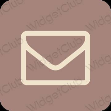 Естетски браон Mail иконе апликација
