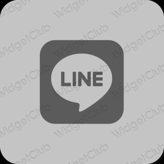 جمالي اللون الرمادي LINE أيقونات التطبيق