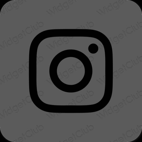 Estetisk grå Instagram app ikoner