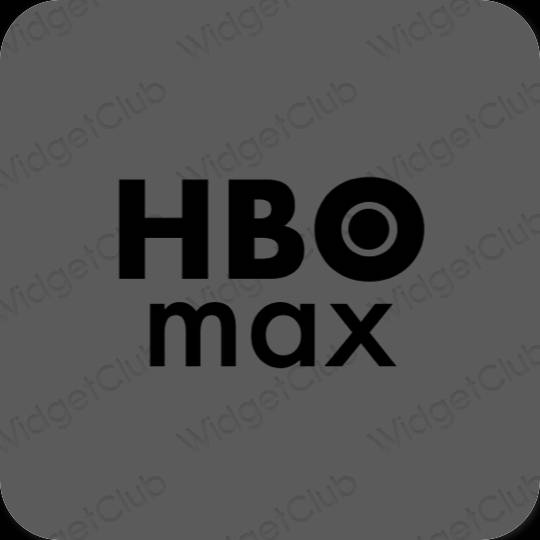Ესთეტიური ნაცრისფერი HBO MAX აპლიკაციის ხატები