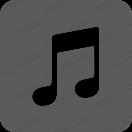 Esztétika szürke Music alkalmazás ikonok
