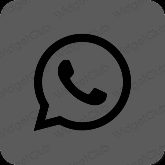 Estetinis pilka WhatsApp programėlių piktogramos
