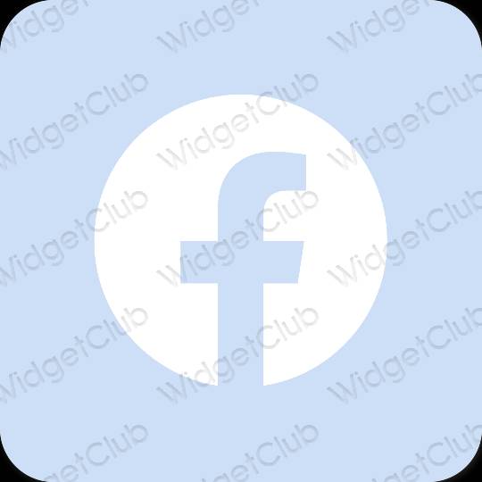 Ästhetisch pastellblau Facebook App-Symbole