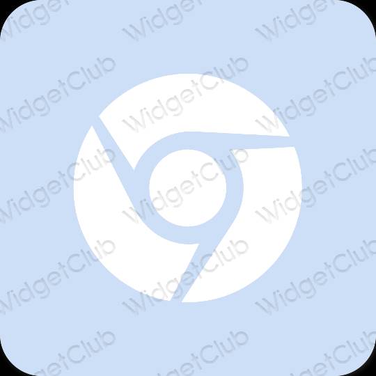 Æstetisk pastel blå Chrome app ikoner