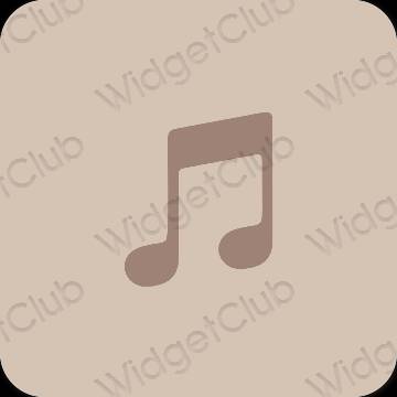 Estetyka beżowy Apple Music ikony aplikacji
