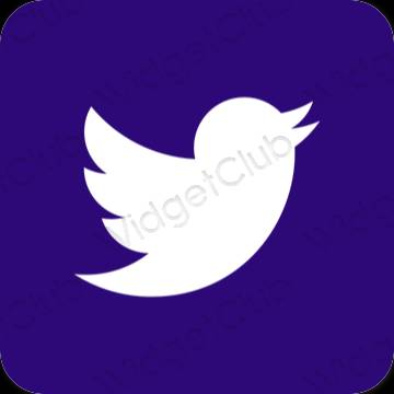 Estetis biru Twitter ikon aplikasi