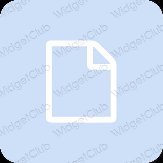 אֶסתֵטִי כחול פסטל Notes סמלי אפליקציה