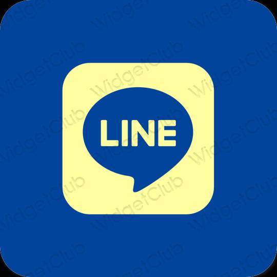 Estetisk blå LINE app ikoner