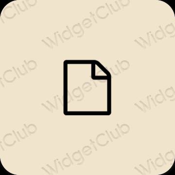 Estetsko bež Files ikone aplikacij