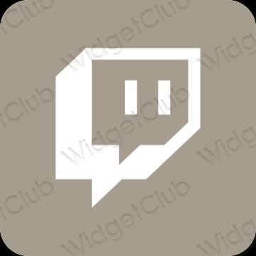Estetický béžový Twitch ikony aplikací