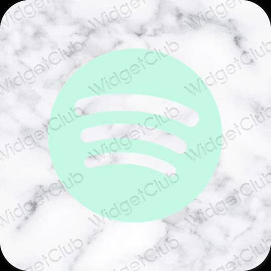 Esthétique bleu pastel Spotify icônes d'application