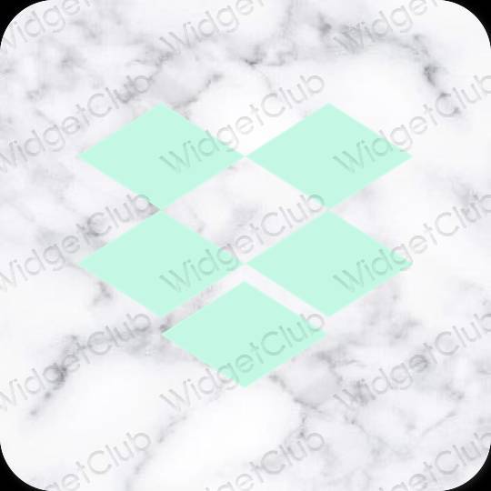 Esthétique bleu pastel Dropbox icônes d'application
