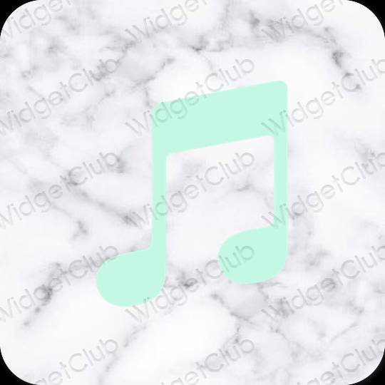 אֶסתֵטִי כחול פסטל Music סמלי אפליקציה