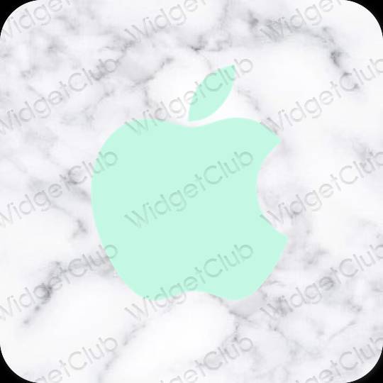 אֶסתֵטִי כחול פסטל Apple Store סמלי אפליקציה