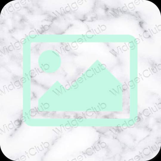Estético azul pastel Photos iconos de aplicaciones