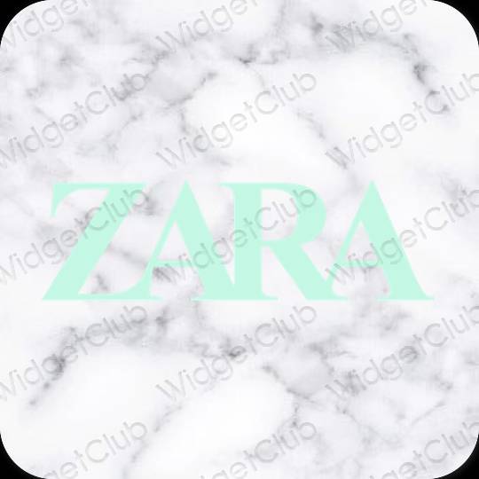 Stijlvol pastelblauw ZARA app-pictogrammen