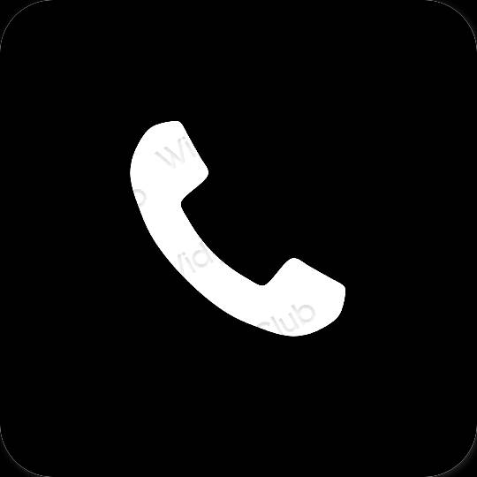 Aesthetic black Phone app icons