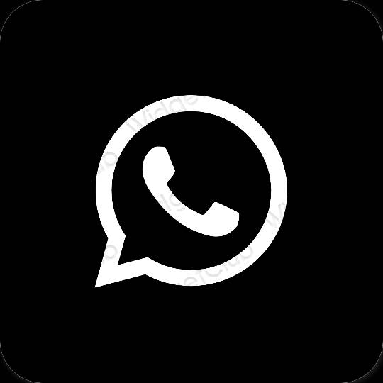 Esthétique noir WhatsApp icônes d'application