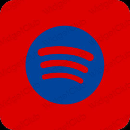 Естетичен червен Spotify икони на приложения