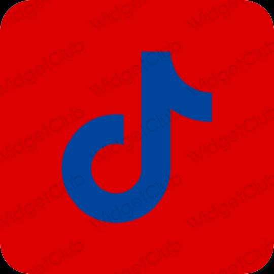Aesthetic red TikTok app icons