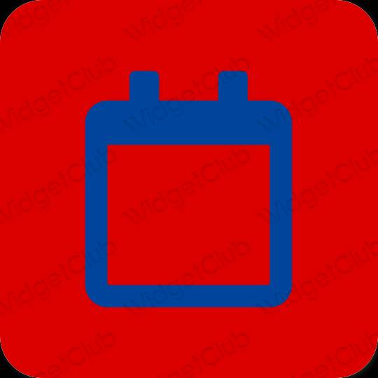 Estetické červená Calendar ikony aplikácií