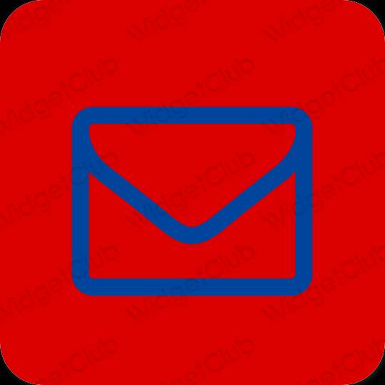 Esztétika piros Mail alkalmazás ikonok