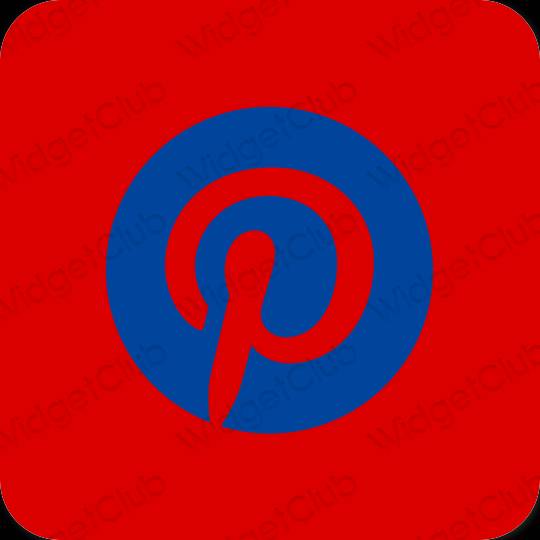 Estetsko rdeča Pinterest ikone aplikacij