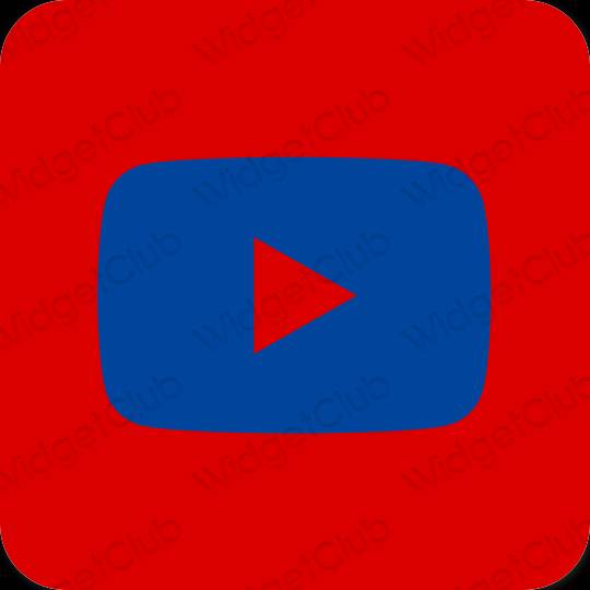 Estético rojo Youtube iconos de aplicaciones
