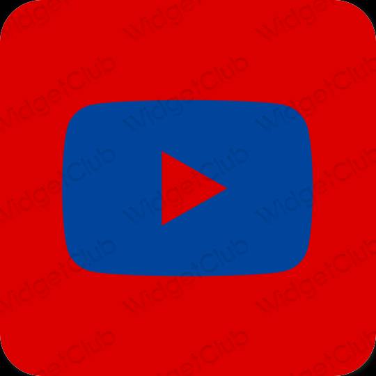 Esthétique rouge Youtube icônes d'application