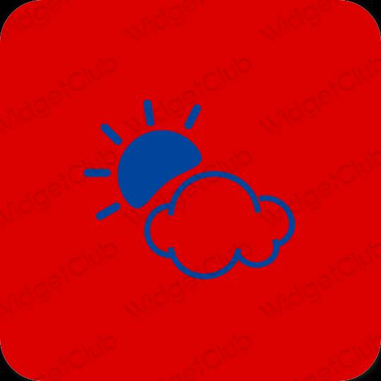 Æstetisk rød Weather app ikoner