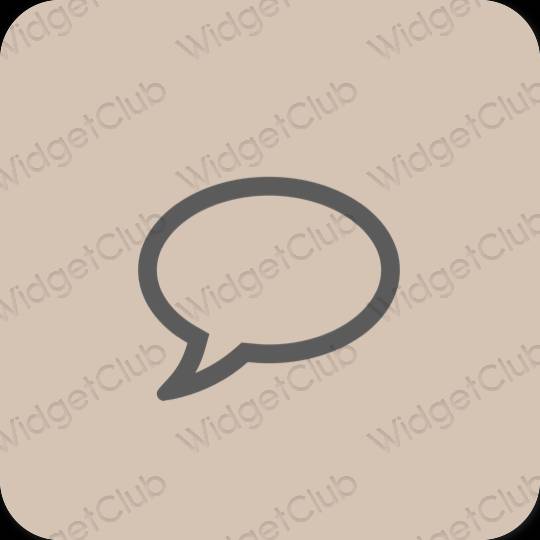 Estetico beige Messenger icone dell'app
