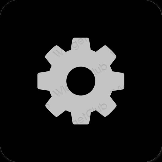 Estetický Černá Settings ikony aplikací