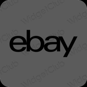 جمالي اللون الرمادي eBay أيقونات التطبيق