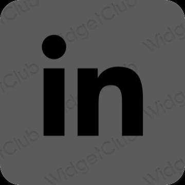 Estético gris Linkedin iconos de aplicaciones