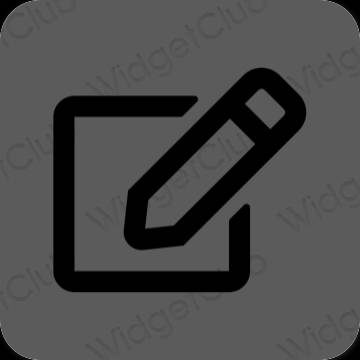 Estético gris Notes iconos de aplicaciones