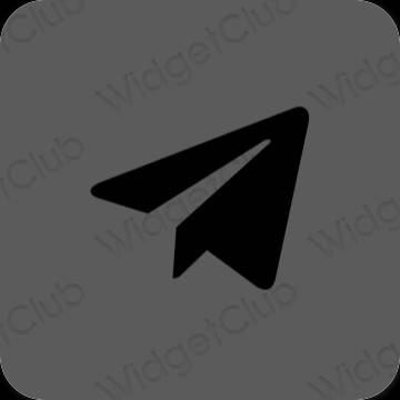 эстетический серый Telegram значки приложений