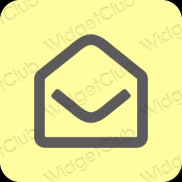 эстетический желтый Gmail значки приложений