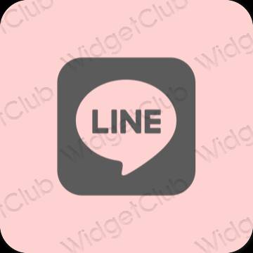 Estetisk rosa LINE app ikoner