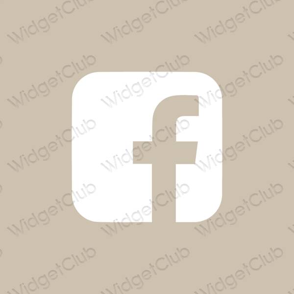 Estetico beige Facebook icone dell'app