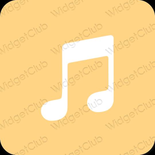 Estetické oranžová Music ikony aplikácií