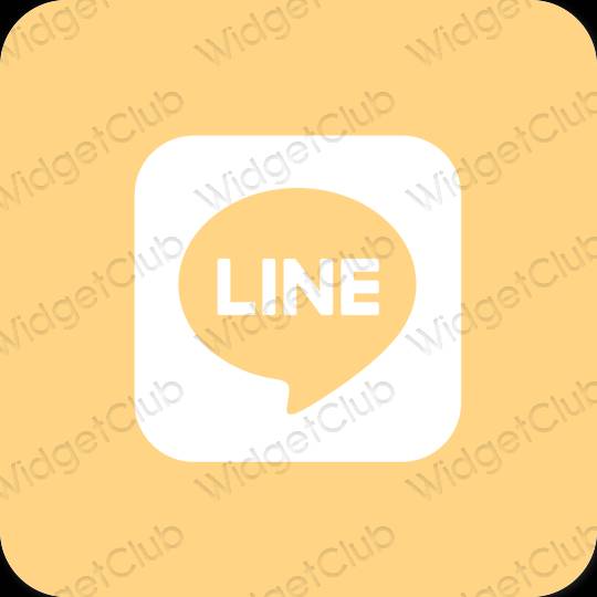 Estetické oranžová LINE ikony aplikácií
