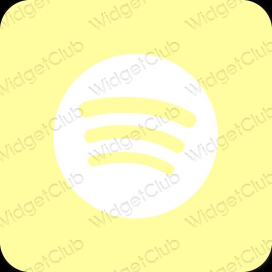 эстетический желтый Spotify значки приложений