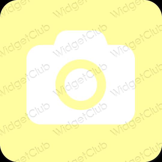 Estetik kuning Camera ikon aplikasi