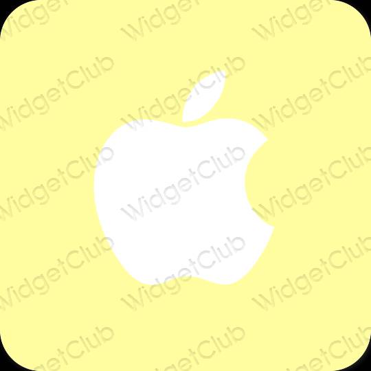 Estético amarillo Apple Store iconos de aplicaciones