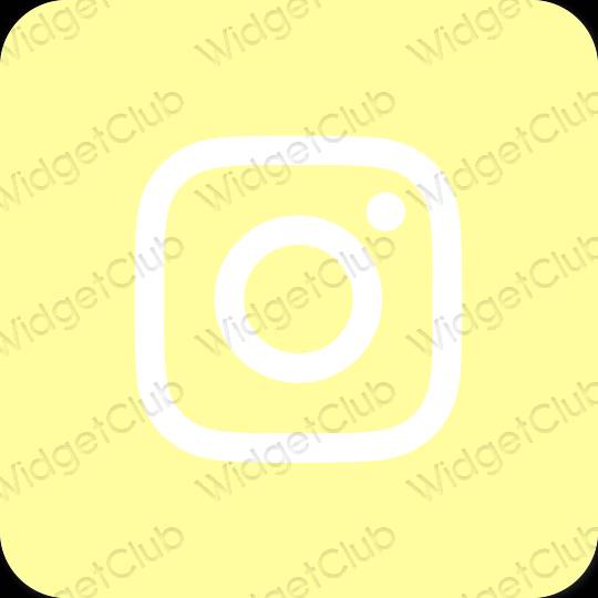 Estético amarillo Instagram iconos de aplicaciones