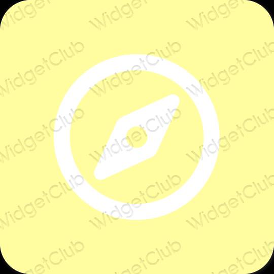 Esztétika sárga Safari alkalmazás ikonok