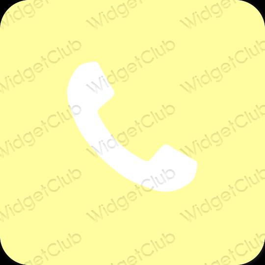Esthétique jaune Phone icônes d'application